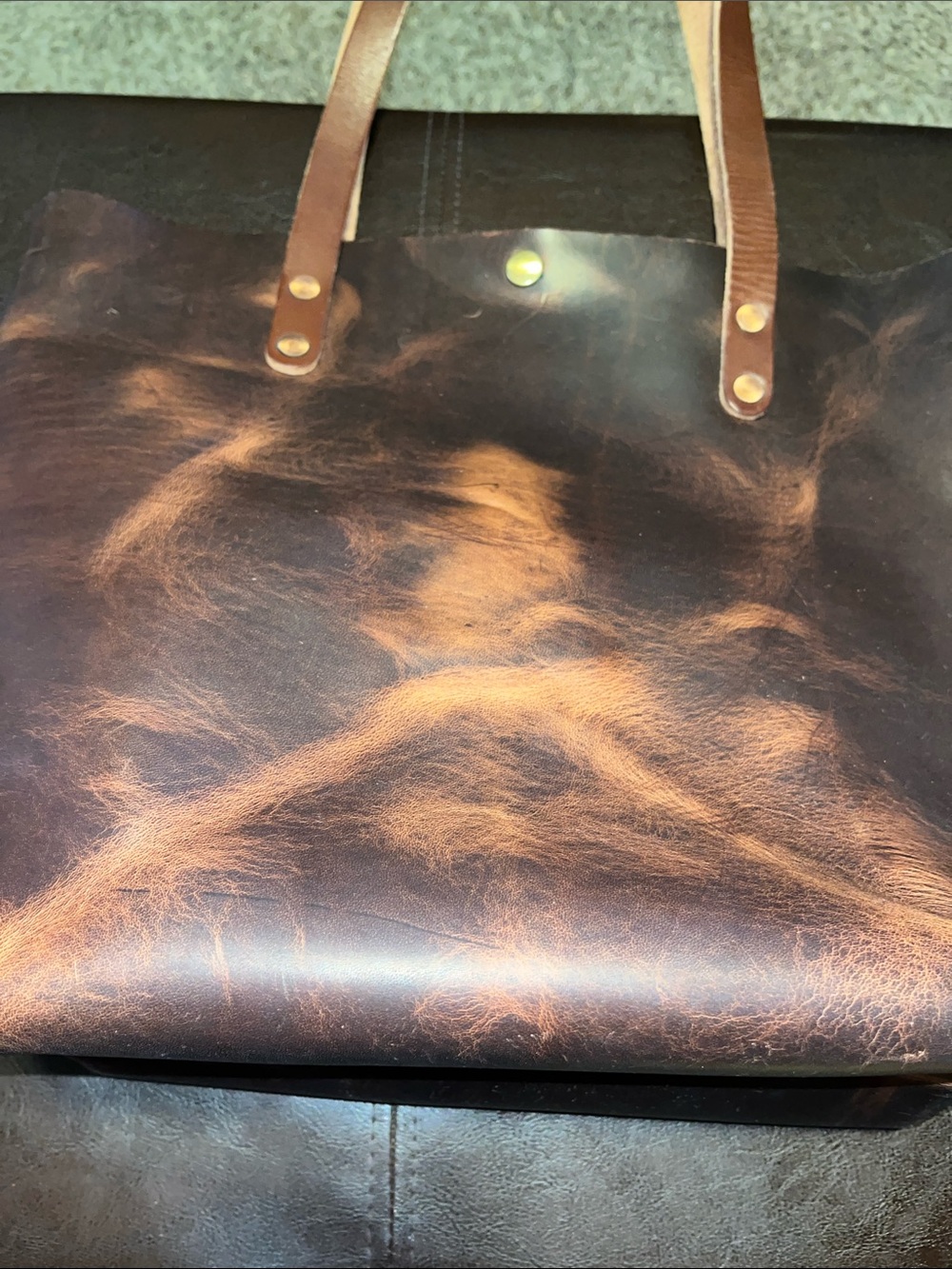 Autumn harvest Brown Leather Tote Bag from KMM and co - Picture 13 of 17